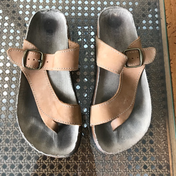 White Mountain Shoes - White Mountain Carly Tan Leather Sandals Size 6 M